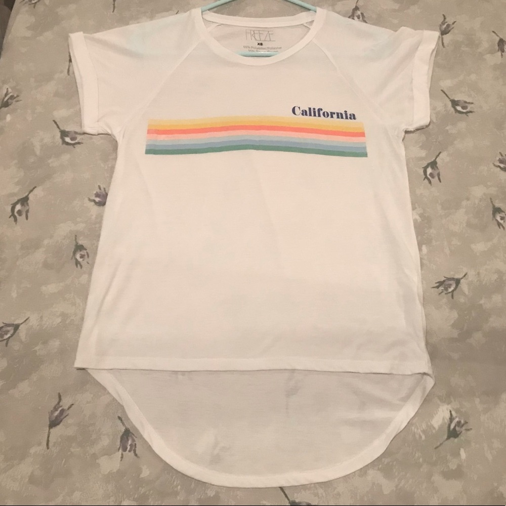 Freeze California rainbow stripe T-shirt, size XS